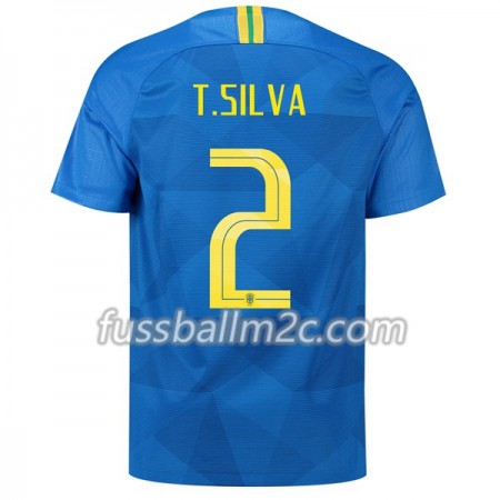 Fußballtrikots Brasilien T.Silva 2 Auswärts Trikotsatz WM 2018